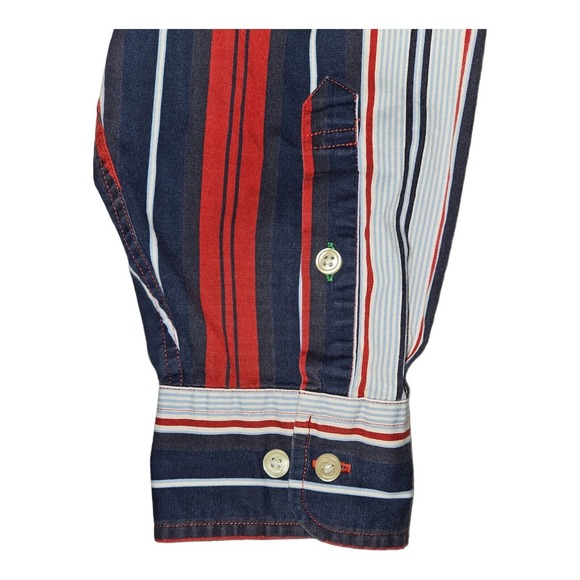 Vintage Tommy Hilfiger Button Down Shirt Large Men's Long Sleeve Striped Y2K - Picture 6 of 9